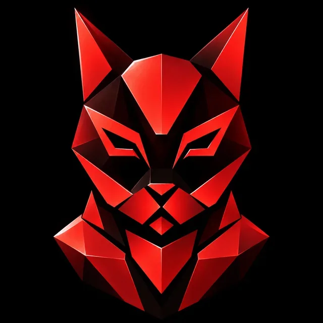 Geometric GameStop Cat character with red gaming artwork