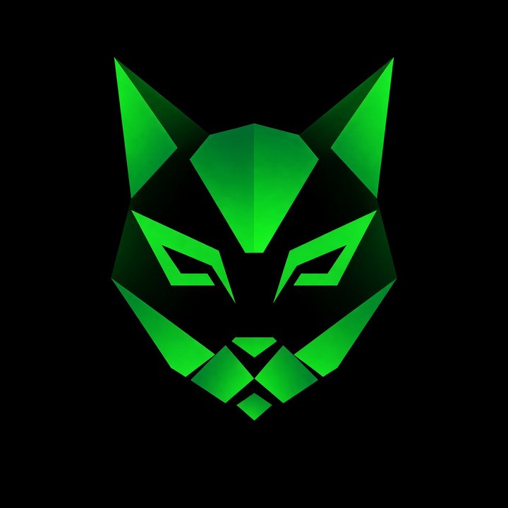 Geometric green NVIDIA Cat project character